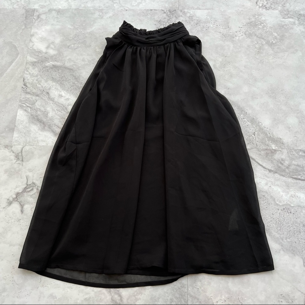 BLVD Black High Neck Sleeveless Loose Chiffon Top Size S